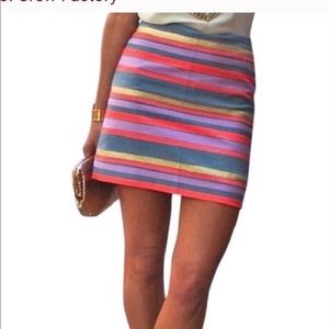 J. Crew Factory striped metallic skirt mini pencil